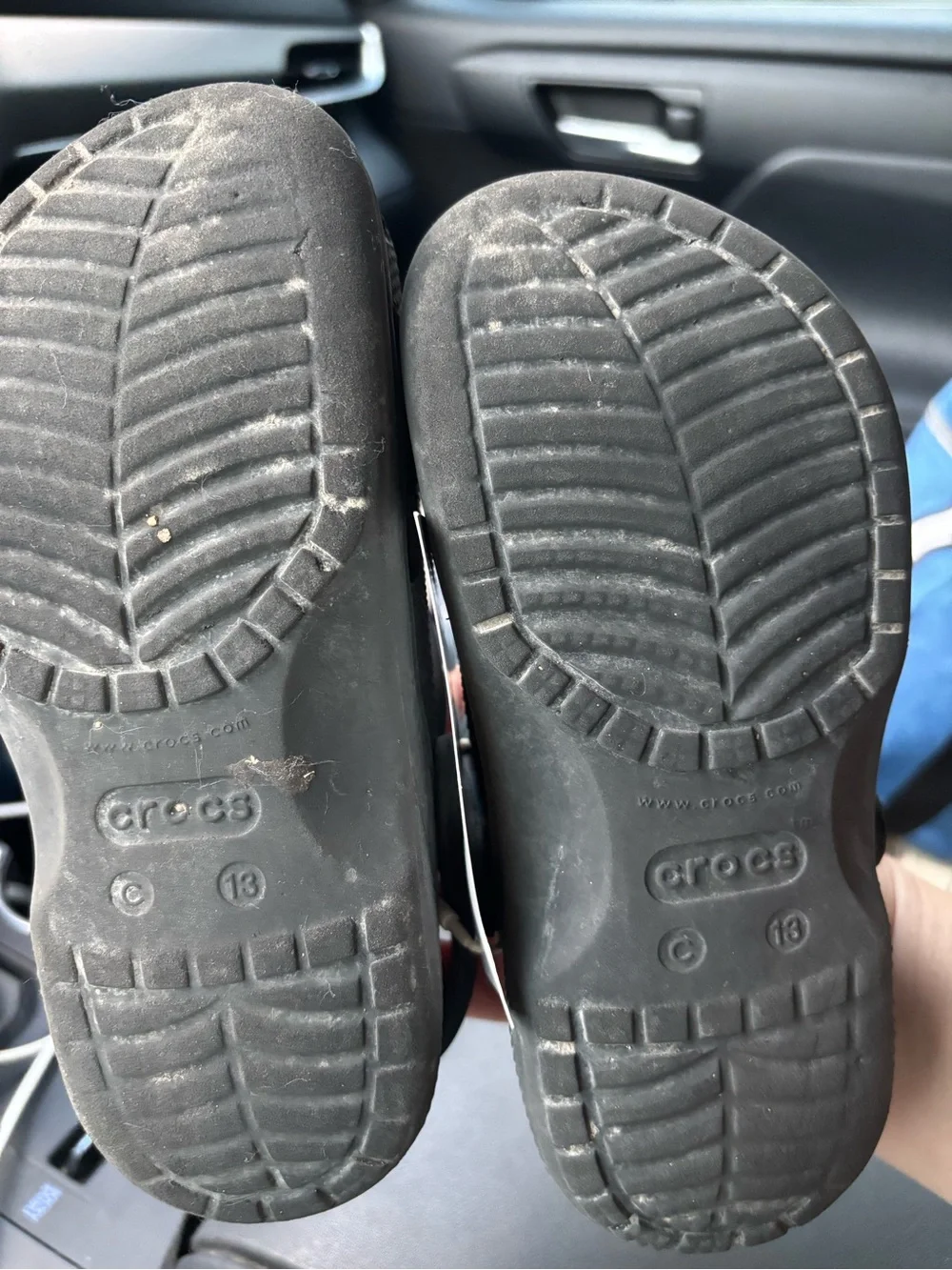Crocs size 13 Kids' Classic Clog in Black with Baseball Jibbitz